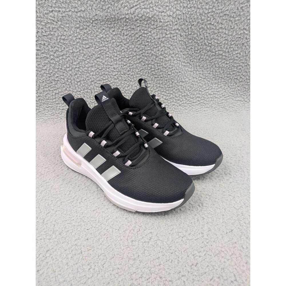 Adidas Women's Cloud Foam Running Shoes size 7 Black White Athletic Comfort